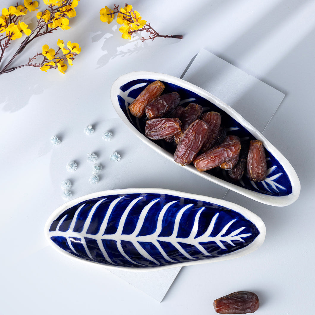 Leafy Pattern Dish (Set Of 2)