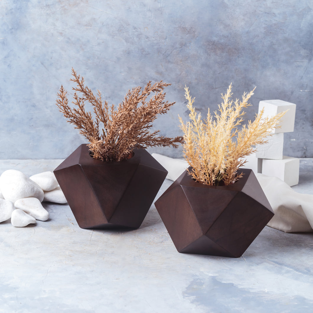 Set of 2-Solid wood planters